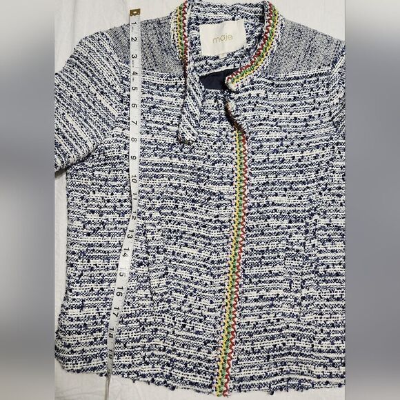 Maje Laos Embellished Tweed Jacket Sz 36 - Picture 14 of 14